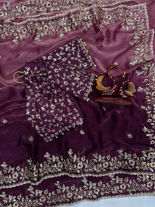 Shaded color in soft Frendy Chiffon Saree