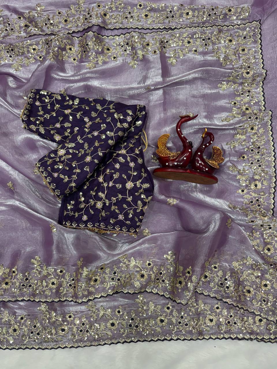 Soft Gmy Silk Beautiful Sequence embroidery work saree