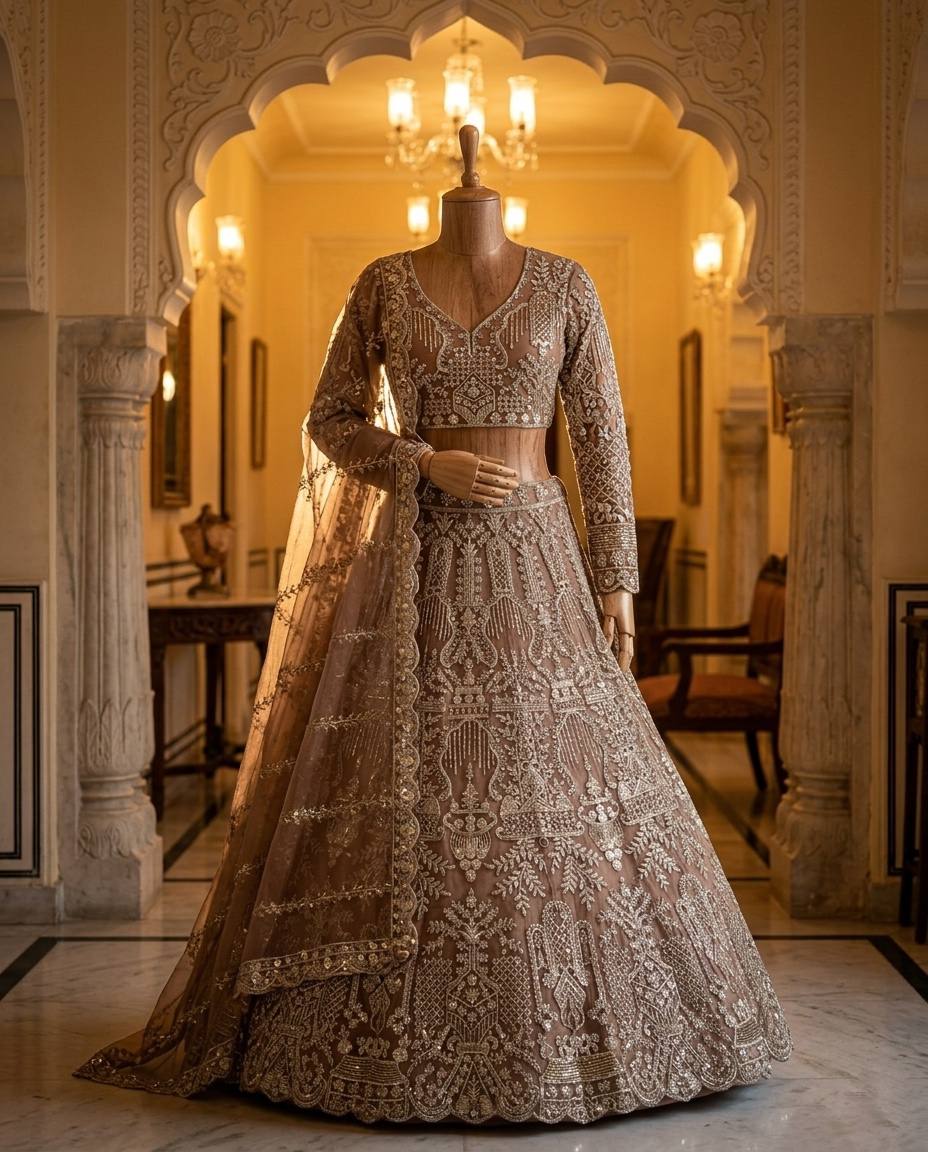 Launching 4 Meter Flared Premium Butterfly Net Lehenga