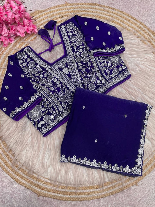 Beautiful Sequence Brits C- pallu work along saree