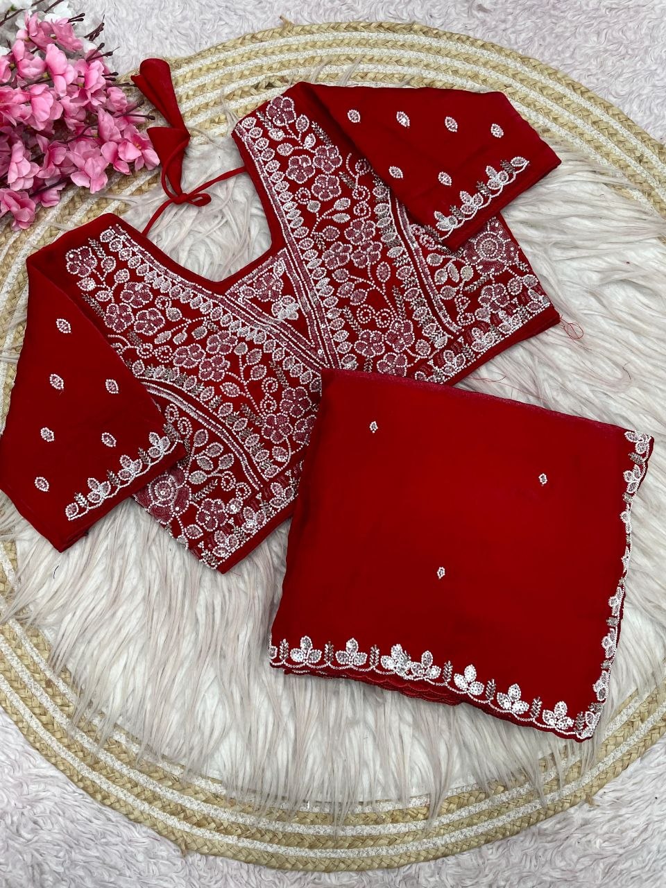 Beautiful Sequence Brits C- pallu work along saree