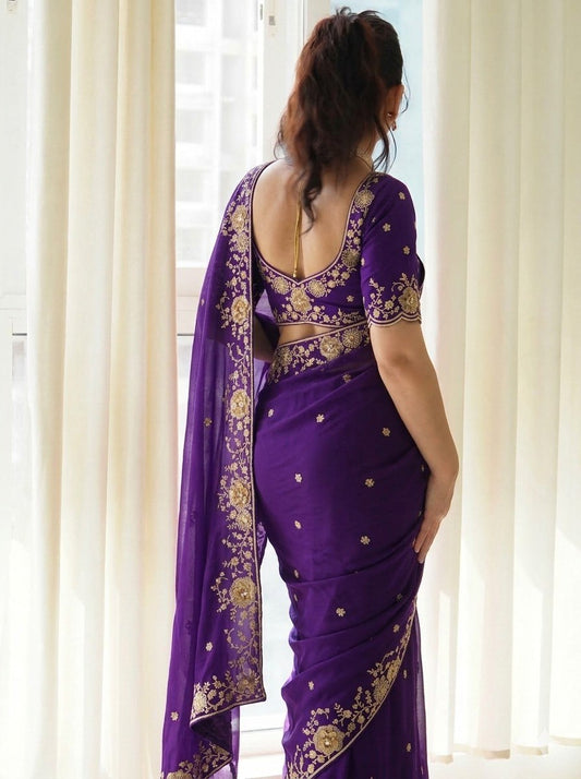 Designer Party Wear Fendy Satin Silk Saree