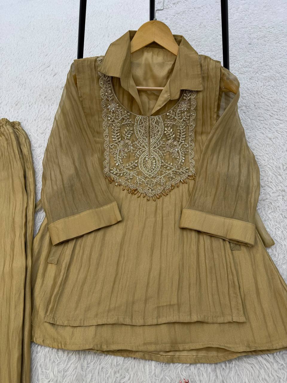 BEAUTIFUL BEADS EMBROIDERED CO-ORD SET