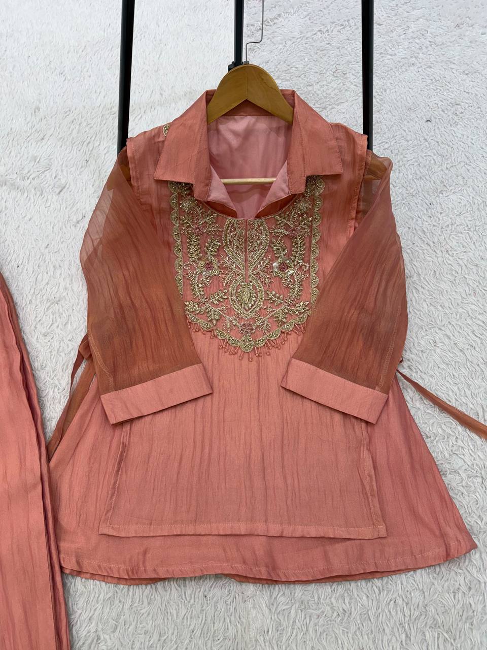 BEAUTIFUL BEADS EMBROIDERED CO-ORD SET