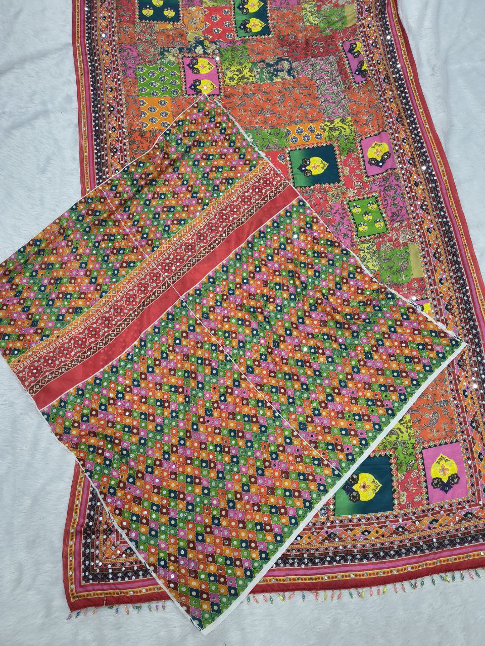 Presenting You Most Beautiful Latest Real Mirror Work Saree Collection