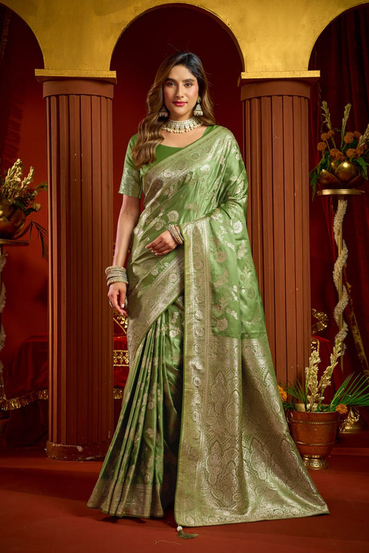 Elegant Collection Crafted in Luxurious Satin Silk Saree