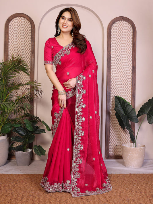 Party Wear Soft Fendy Chiffon silk Saree