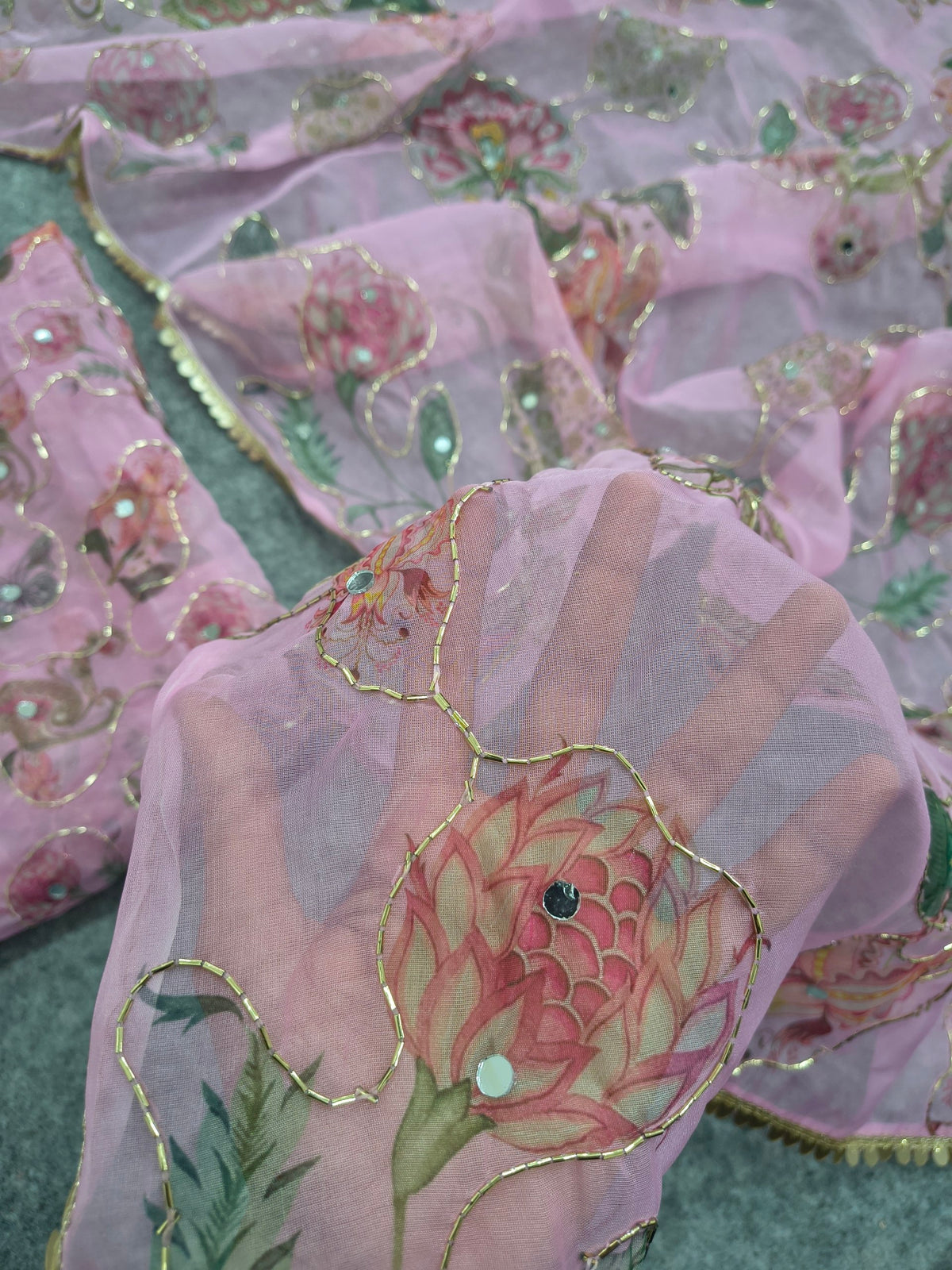 Premium Tabby Silk Embellished With Beautiful Print Saree
