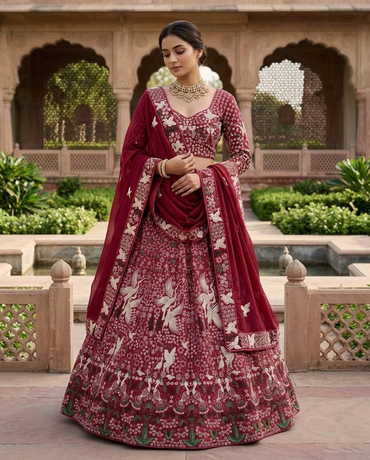 Launching 4 meter flared Star Georgette Lehenga