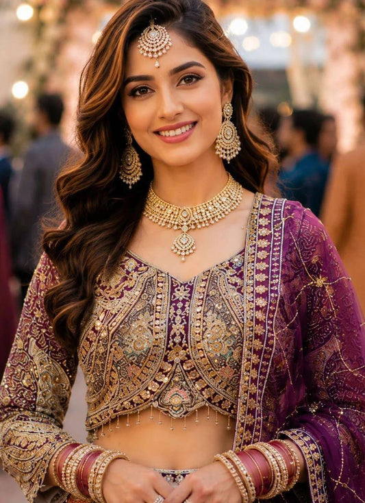 Sehen Sie umwerfend aus in diesem wunderschönen cremefarbenen Lehenga-Set
