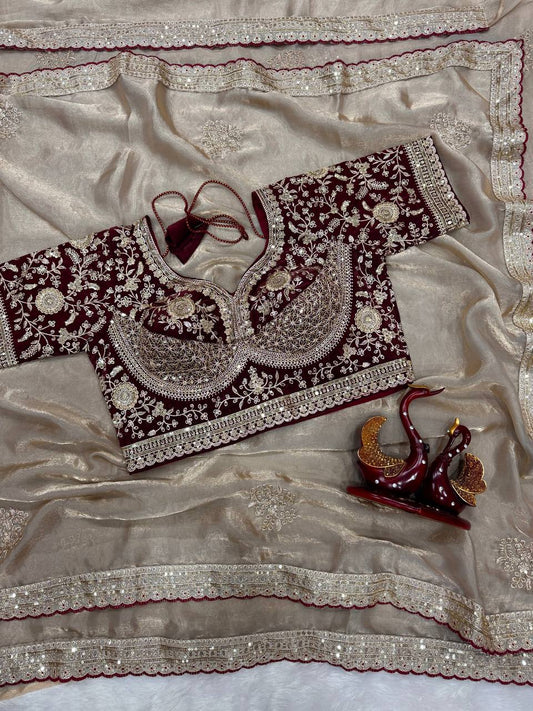 Soft Frendy Satin Fabric Saree