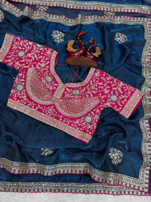 Soft Frendy Satin Fabric Saree