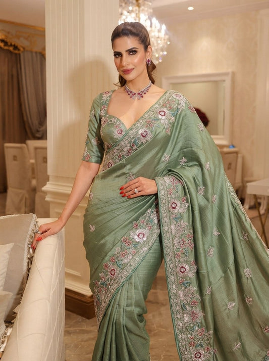 Designer Party Wear Pure Soft Tissue Silk Saree