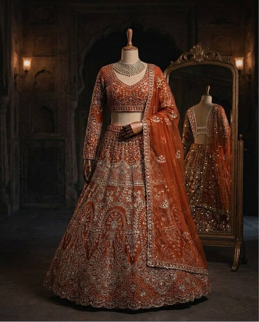 Launching 4 Meter Flared Premium Butterfly Net Lehenga