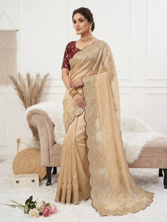 Heavy silk fabric saree