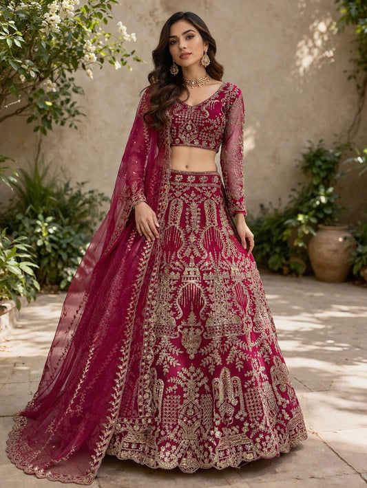 Launching 4 Meter Flared Premium Butterfly Net Lehenga