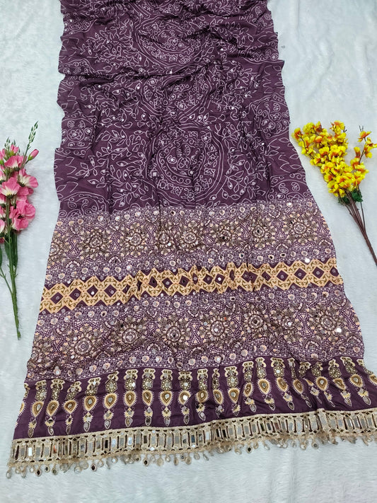 Presenting You Most Beautiful Latest Real Mirror Work Saree Collection