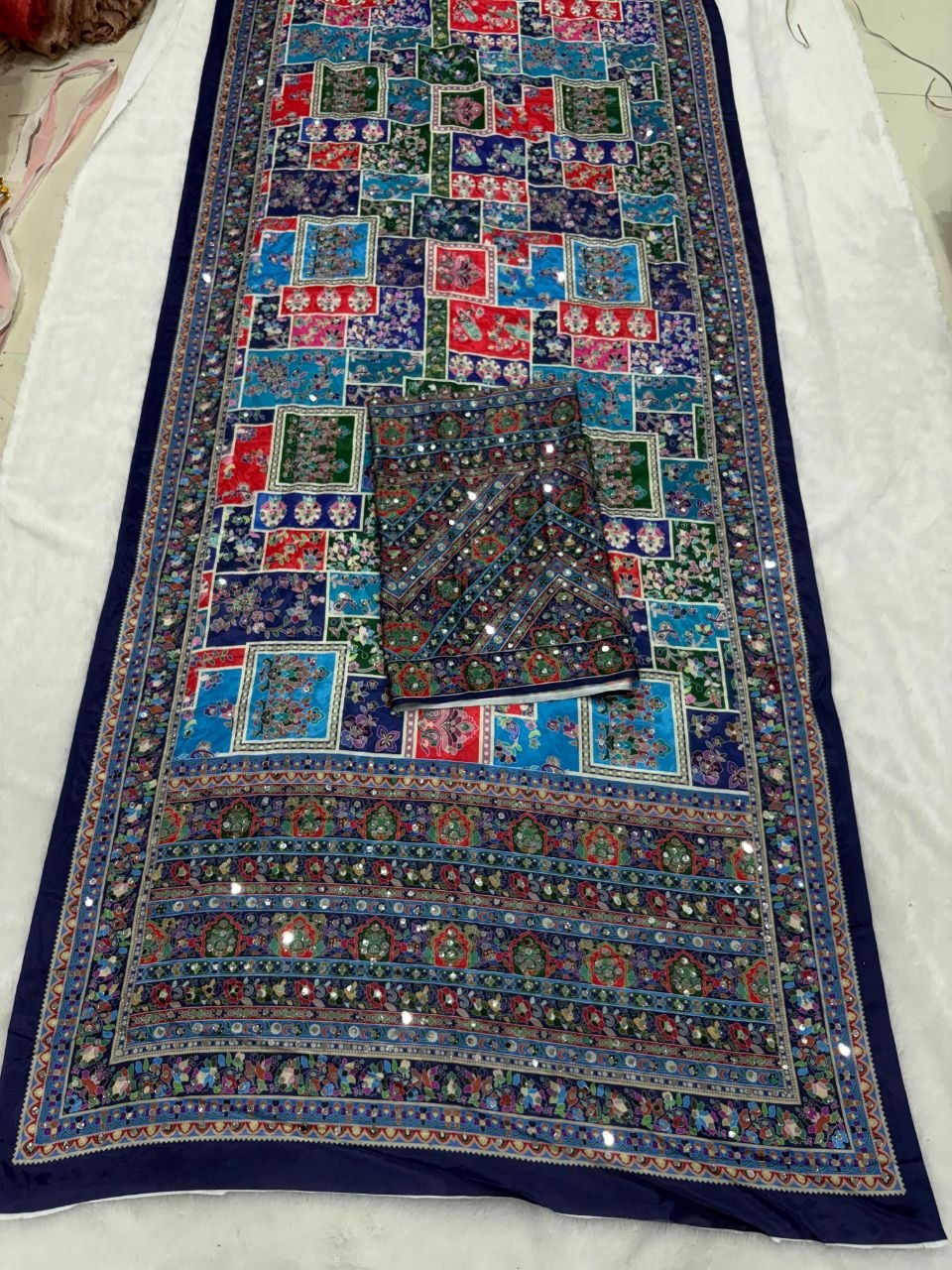 Presenting You Most Beautiful Latest Real Mirror Work Saree Collection