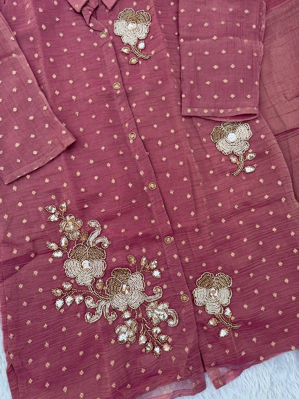 Salsa butti Heavy beads Work Co-Ords Set