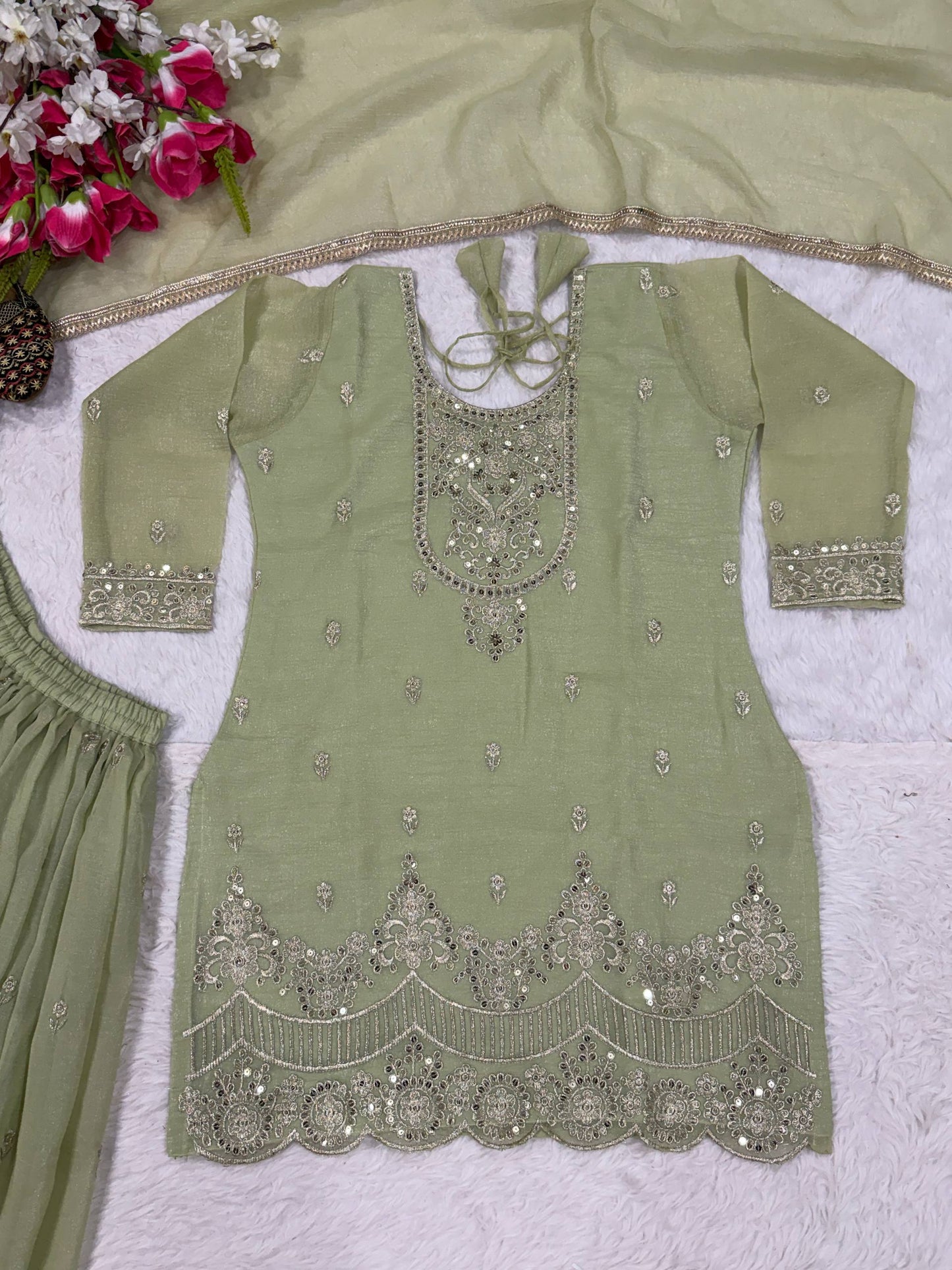 Launching New Designer Party Wear Look Top Sharara Plazzo and Dupatta