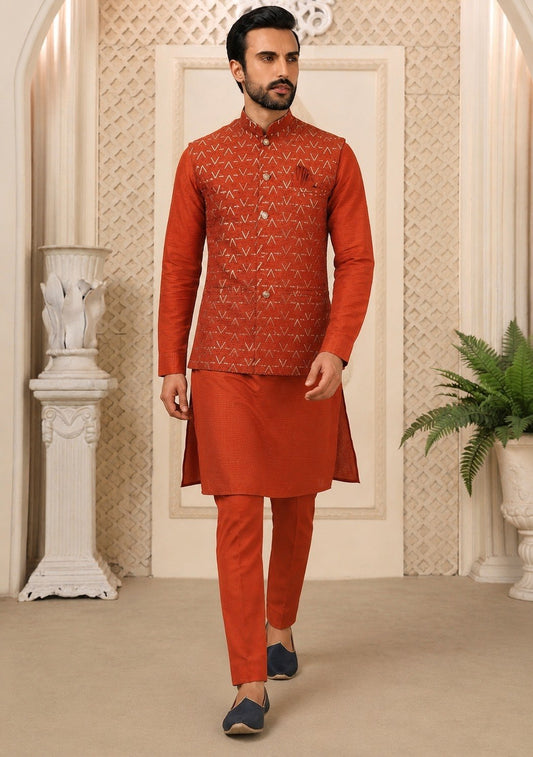 Premium Menโs Koti Kurta Set