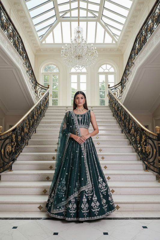 Georgette Zari Sequence & Embroidery Lehenga
