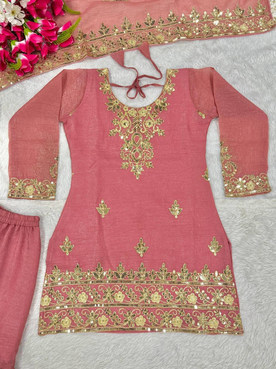 Launching New Designer Party Wear Look Top Sharara Plazzo and Dupatta