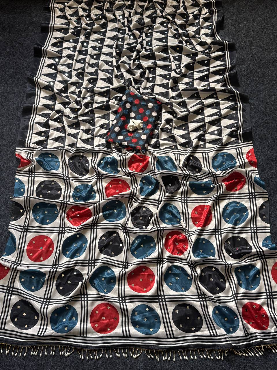 Semi Model Silk Ultra Soft With ajarakh Print Saree
