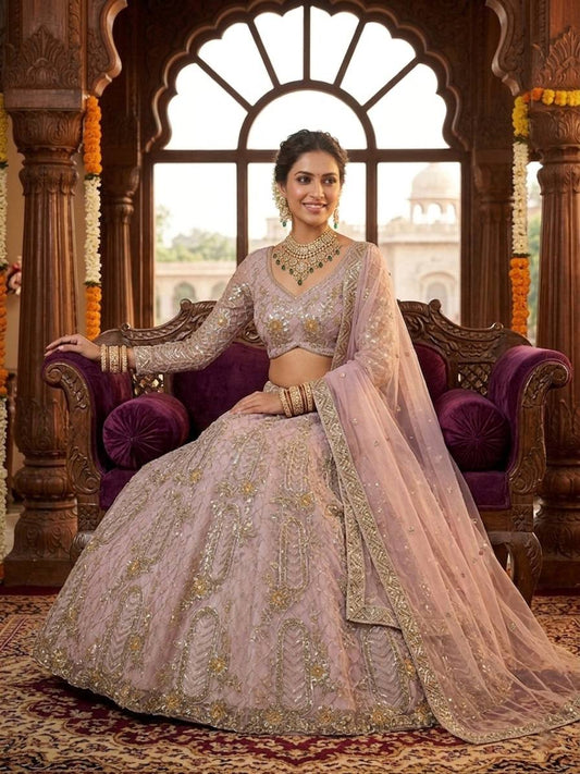 Launching 4 meter flared Premium Quality Soft Net Lehenga