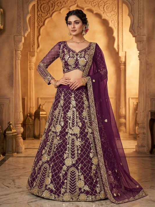 Launching 4 meter flared Premium Quality Soft Net Lehenga