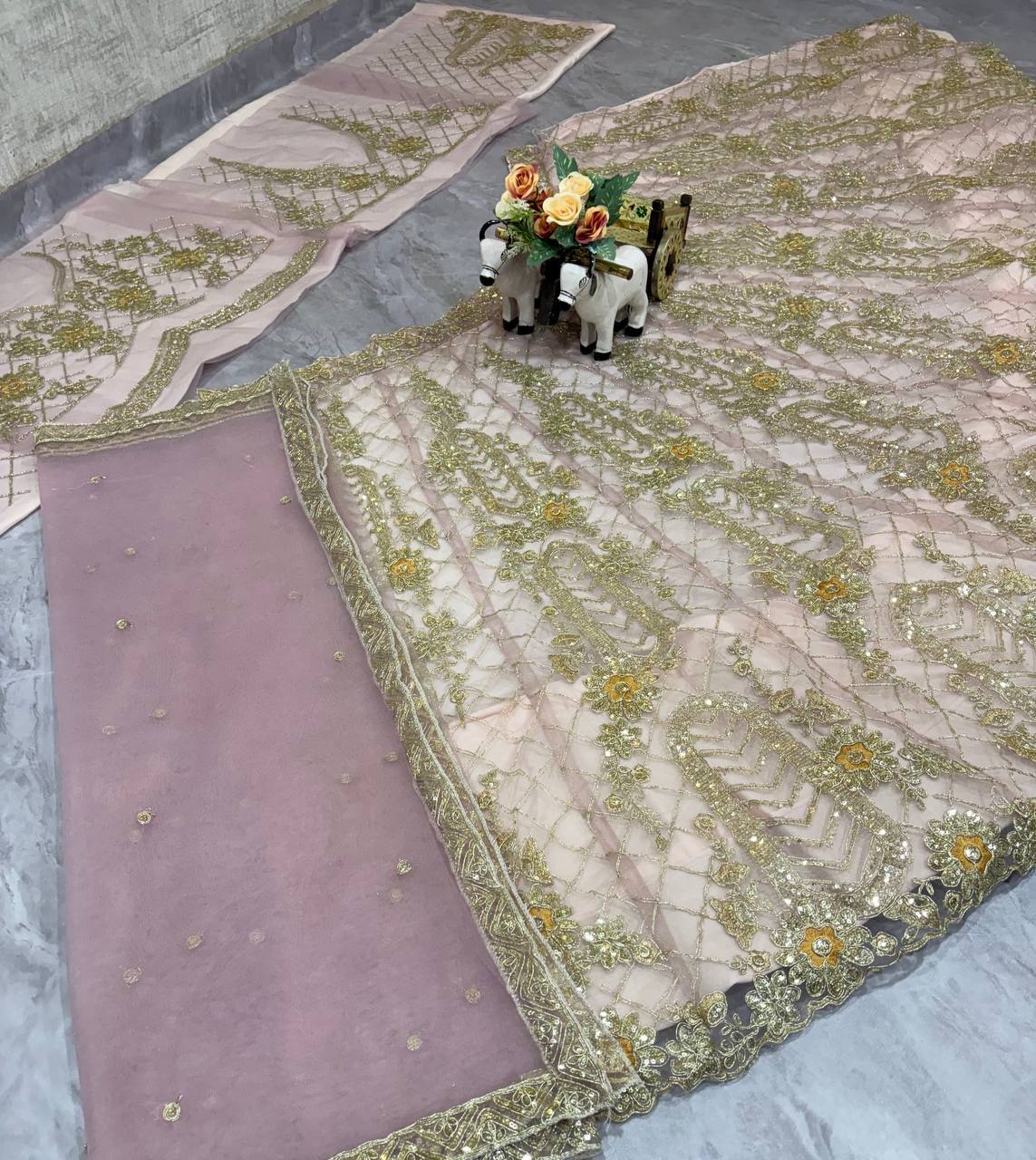 Launching 4 meter flared Premium Quality Soft Net Lehenga