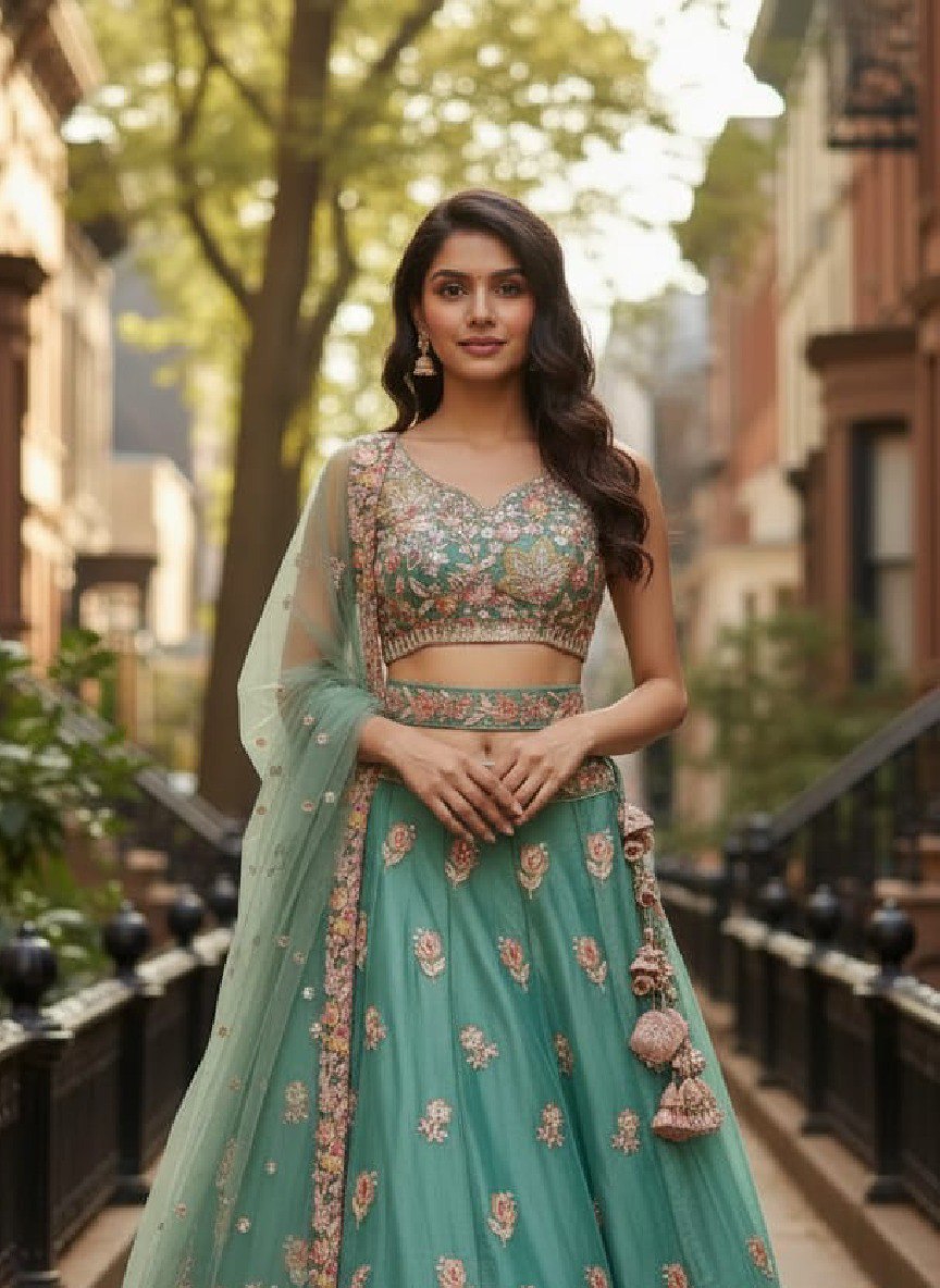 Fandy Zari Sequence & Embroidery Lehenga