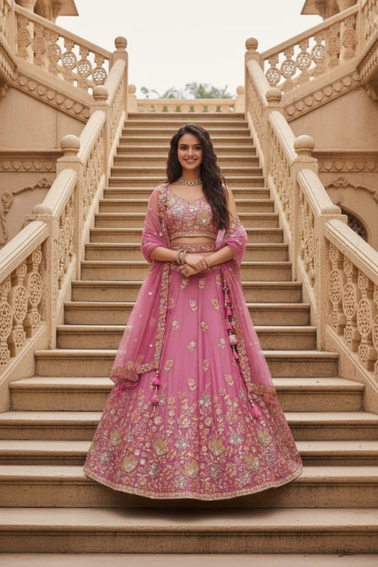 Fandy Zari Sequence & Embroidery Lehenga