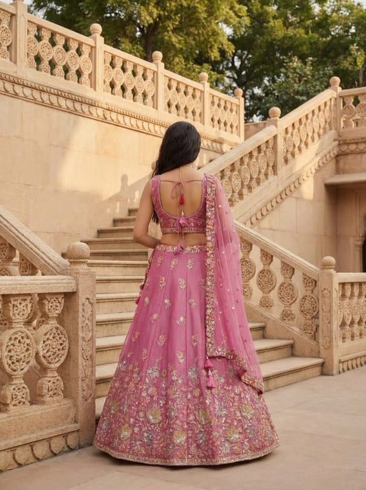 Fandy Zari Sequence & Embroidery Lehenga