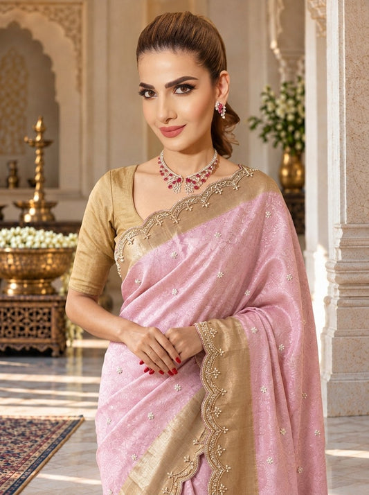 Wedding Wear Pure Kanjivarm Silk Beads Work Saree