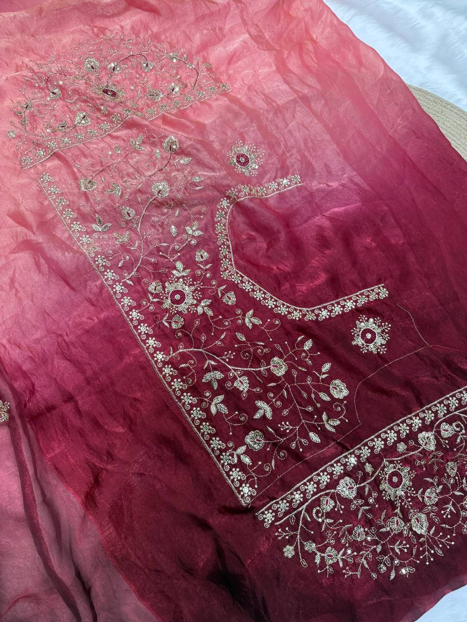 Premium two tone Space Silk Saree