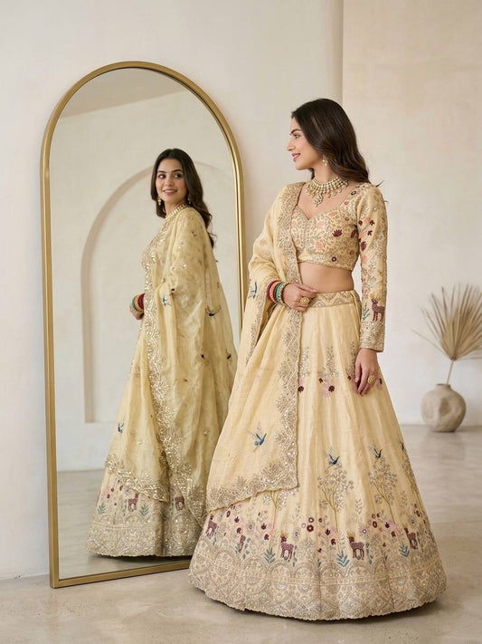 Launching 4 Meter Flared Premium Fendy Silk Lehenga