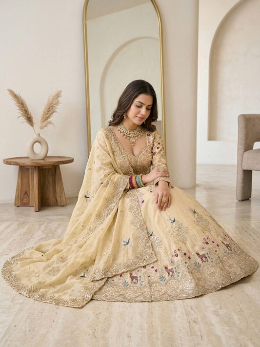 Launching 4 Meter Flared Premium Fendy Silk Lehenga