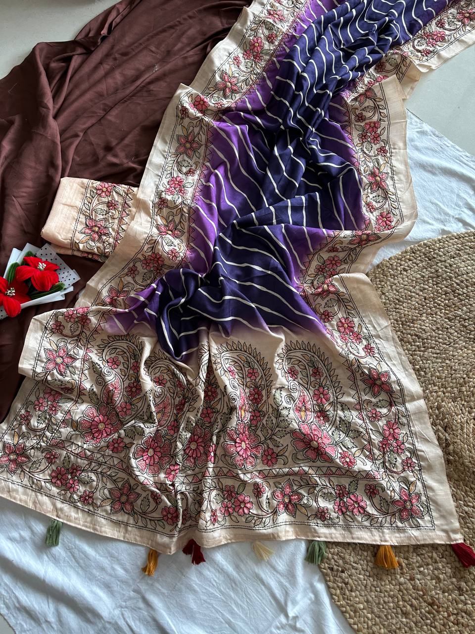 Pure handloom tussur silk saree