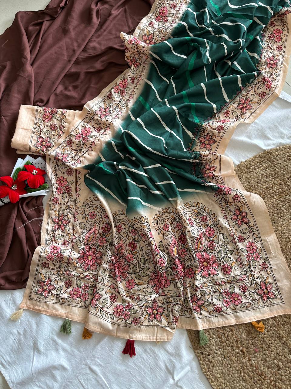 Pure handloom tussur silk saree