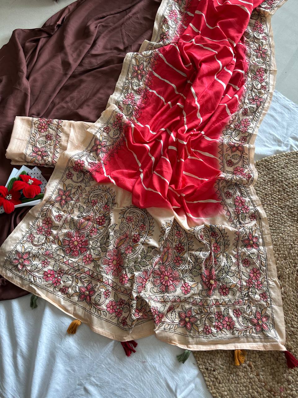 Pure handloom tussur silk saree