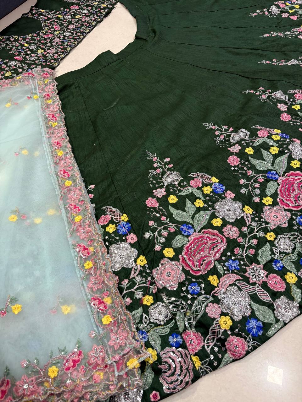Launching 4 Meter Flared Premium Super Satin Silk Lehenga