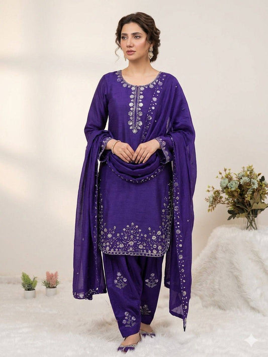 CHINON SEQUENCE EMBROIDERY WORK SUIT