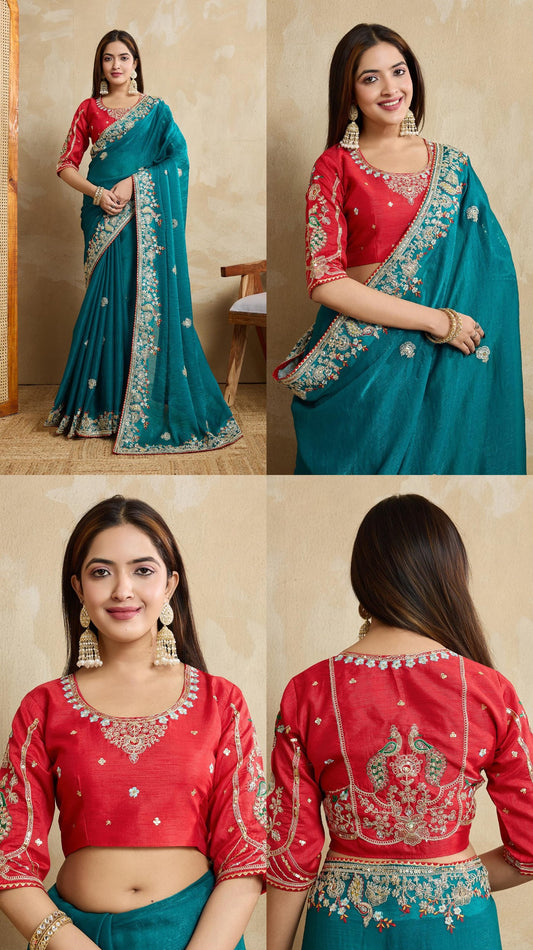 Party Wear Soft Fendy Chiffon silk Saree