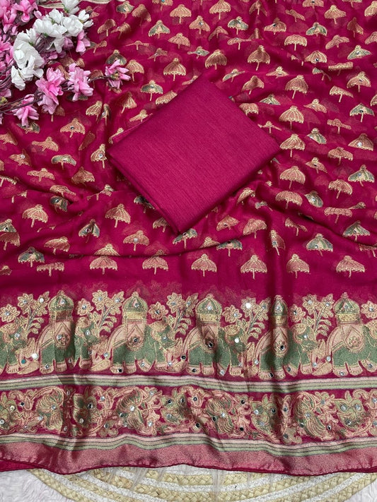 mono banglori with beautiful piping saree