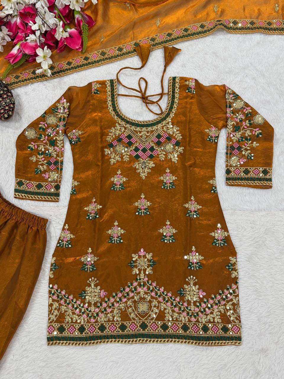 Launching New Designer Party Wear Look Top Sharara Plazzo and Dupatta