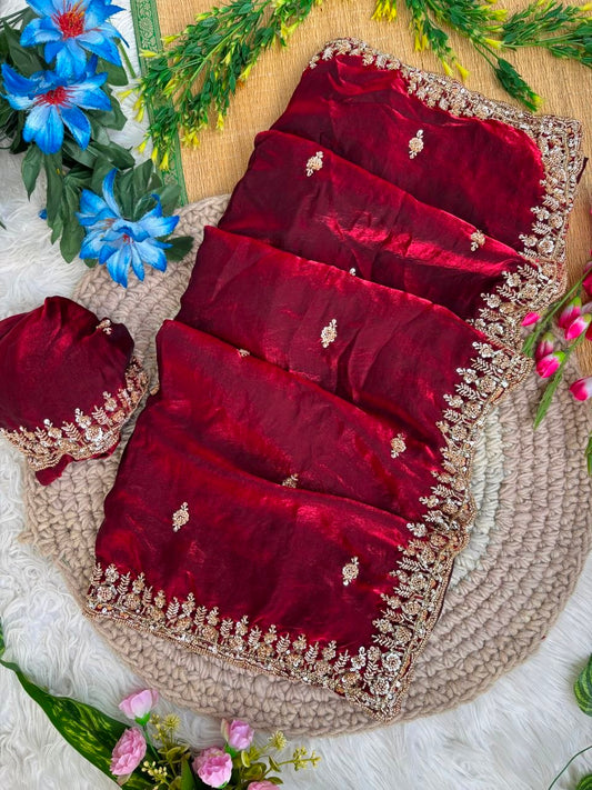 Very soft elegant nd rich look fendy sartin saree