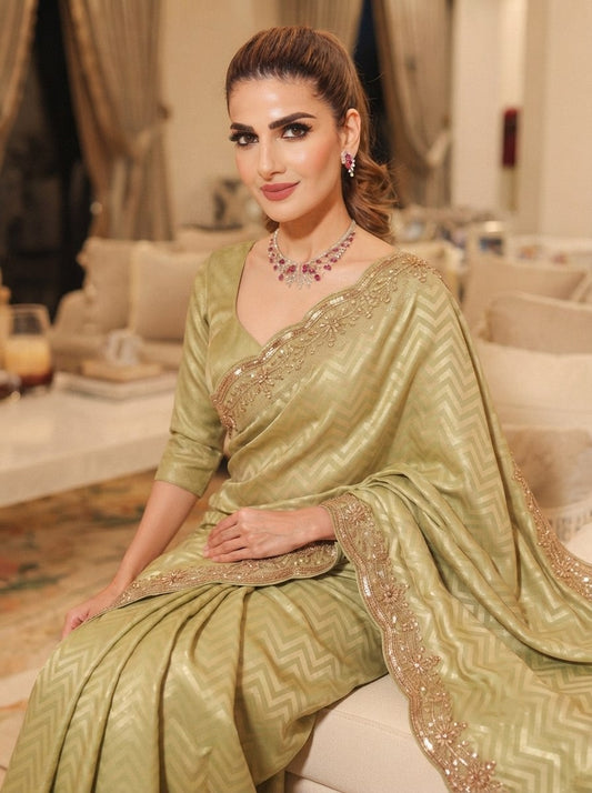 Wedding Wear Pure Kanjivarm Silk Beads Work Saree
