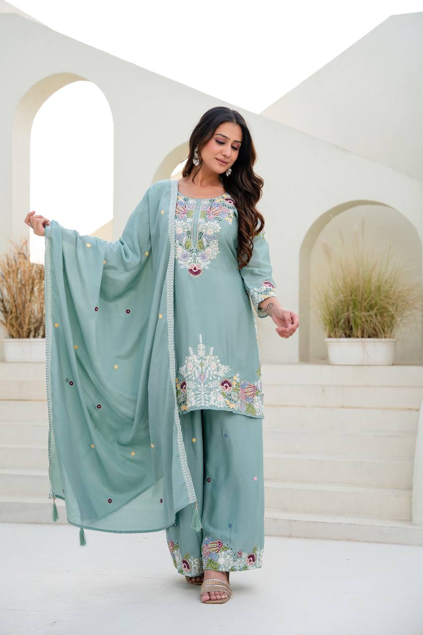 Presenting New Ready Made kirti Plazzo With Dupatta Collection