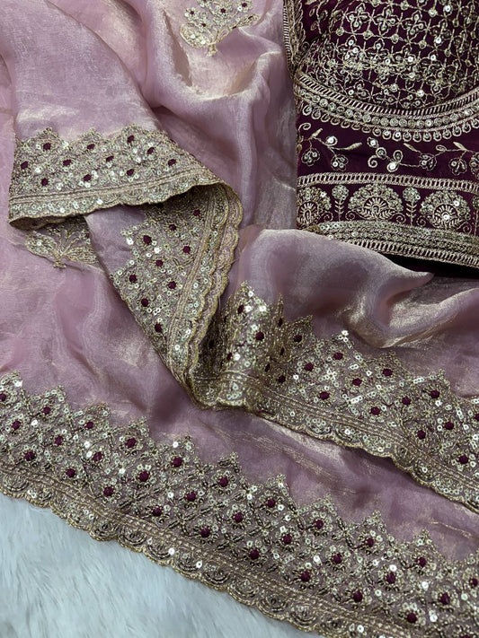 Soft Frendy Satin Fabric Saree